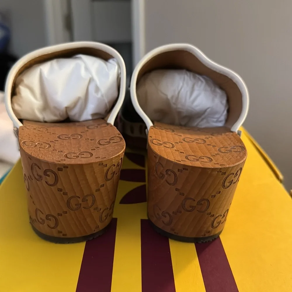 Gucci Black and Brown Clogs with adidas Logo - Picture 3 of 7